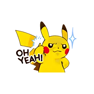 👍 Pikachu Pokemon OH YEAH! pikachu, pokemon, anime, desenho animado, amarelo, oh yeah, celebração whatsapp sticker