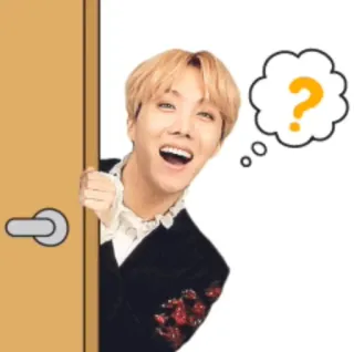 ❓ person, question, door, thinking, smile telegram sticker