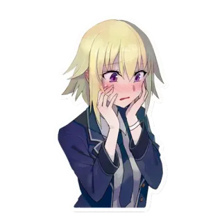 🤭 dziewczyna anime, rumieniąca się, urocza, mundurek szkolny, kreskówka, kobieca telegram sticker