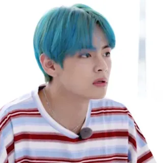 🤙 V BTS, K-pop, cantante, V, idol, capelli blu, Kim Taehyung whatsapp sticker
