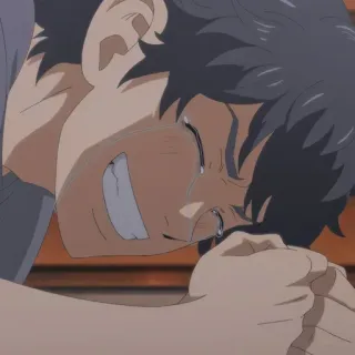 🥲 animé, pleurer, triste, émotionnel telegram sticker
