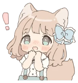 ❄️ anime, chica, linda, ilustración, kawaii, exclamación telegram sticker