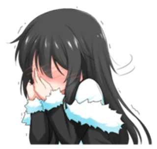😚 anime girl, crying, embarrassed, sad, kawaii, emotional telegram sticker