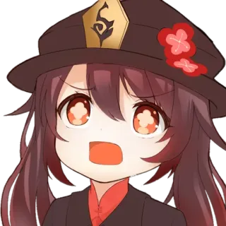 🤩 Hu Tao Genshin Impact Anime, Spiel, Niedlich, Hut, Hu Tao whatsapp sticker