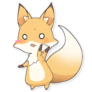 😮 fuchs, süß, tier, cartoon, aufkleber, orange, kawaii, niedlich whatsapp sticker