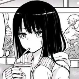 🚬 Anime, Ragazza, Bevanda, Manga whatsapp sticker