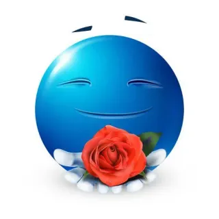 🌹 Émoji, Rose, Fleur, Bleu, Romantique telegram sticker