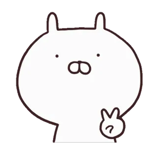 🍢 lapin, mignon, animal, dessin animé, paix, geste whatsapp sticker