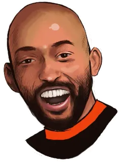 😀 homme, chauve, souriant, portrait, visage, barbe whatsapp sticker