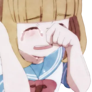 😭 Anime, Buồn, Khóc, Cô gái, Đồng phục học sinh telegram sticker