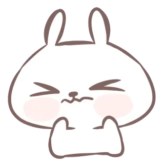 😖 coelho, fofo, adesivo, animal, coelho, desenho animado telegram sticker