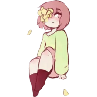 👀 Chara Undertale chara, undertale, anime, flower, video game telegram sticker