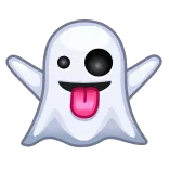 👻 призрак, эмодзи, жуткий, хэллоуин, мультфильм whatsapp sticker