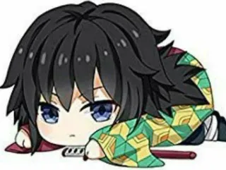 🥺 Giyu Tomioka Demon Slayer giyu tomioka, demon slayer, anime, chibi, carino, tomioka whatsapp sticker