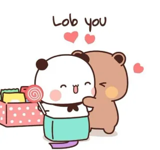 🎁 Lob you mignon, ours, panda, amour, sucette, coeurs telegram sticker