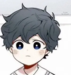🙁 Anime, Chico, Lindo, Ilustración, Dibujo animado, Personaje telegram sticker
