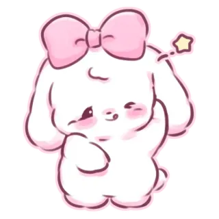 📩 cute, animal, cartoon, kawaii, pink, dog telegram sticker