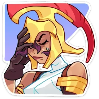 🤦‍♀️ sticker, character, fantasy, woman, helmet, frustrated, facepalm telegram sticker