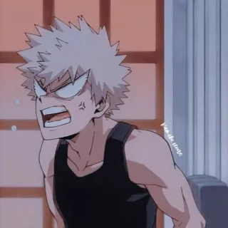 😡 Bakugo My Hero Academia Аниме, Злой, Моя геройская академия, Бакуго, Персонаж, Иллюстрация, Мультфильм telegram sticker