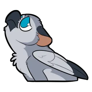 😥 pássaro, animal, fofo, desenho animado, ilustração, adesivo telegram sticker