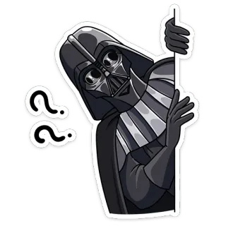 😌 Darth Vader Star Wars ダースベイダー, スターウォーズ, 質問, 好奇心, 映画 telegram sticker