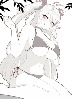 😍 Garota anime, Biquíni, Fanart, Mulher, Ilustração whatsapp sticker