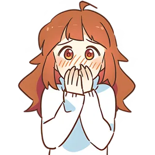🫢 애니메이션 여자, 만화, 수줍음, 귀여운, 표정, 홍조 telegram sticker