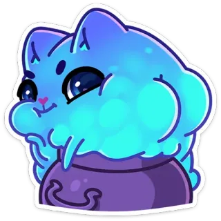 😊 แมว, เวทมนตร์, น่ารัก, การ์ตูน, สัตว์, สติกเกอร์, แฟนตาซี, คาวาอิ telegram sticker
