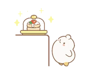 ⭐ süß, tier, dessert, essen, cartoon, kawaii, kuchen, süßigkeit telegram sticker
