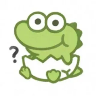 ❓ frog, animal, cartoon, cute, question, hatch, egg telegram sticker