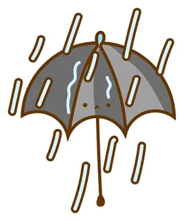 😢 ombrello, pioggia, meteo, triste, kawaii, adesivo telegram sticker