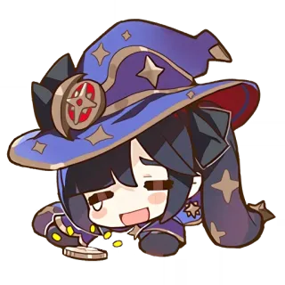 😥 Mona Genshin Impact Mona, Genshin Impact, Videojuego, Anime, Pegatina, Mago telegram sticker