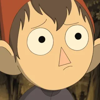 🍫 Wirt Over the Garden Wall 沃特, 花园墙外, 卡通, 动画, 悲伤的 telegram sticker