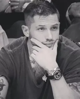 ✖️ Tom Hardy ผู้ชาย, นักแสดง, ภาพเหมือน, คนดัง, เคร่งขรึม, ขาวดำ telegram sticker