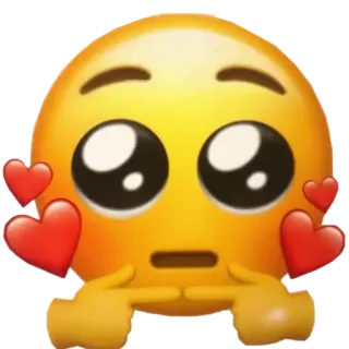😮 이모지, 하트, 사랑, 수줍음, 귀여운 whatsapp sticker