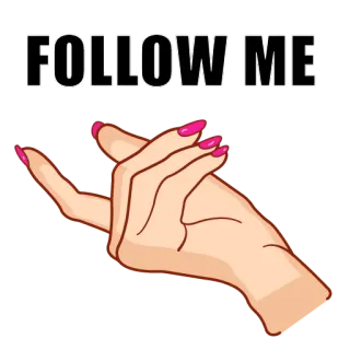 🚶‍♀️ FOLLOW ME มือ, ติดตาม, ท่าทาง telegram sticker