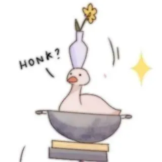 🦢 HONK? canard, fleur, vase, mignon, klaxon, animal whatsapp sticker