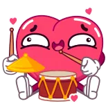 🤪 ハート, ドラム, 音楽, 漫画, かわいい, 愛 whatsapp sticker