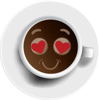 😍 coffee, love, emoji, drink, heart, cup telegram sticker
