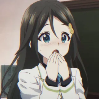 😱 Anime, Cô gái, Dễ thương, Đồng phục học sinh, Ngạc nhiên, Kawaii telegram sticker