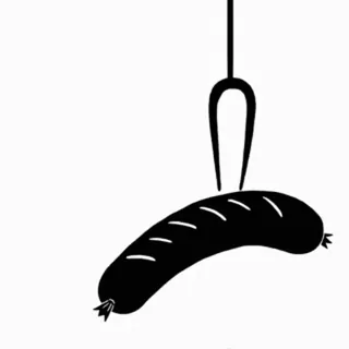 😎 sausage, food, meat, fork telegram sticker