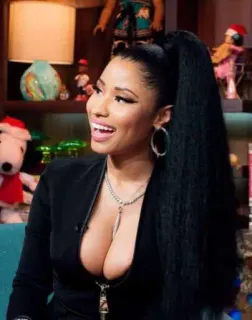 😄 Nicki Minaj นิกกิ มินาจ, คนดัง, แร็ปเปอร์, นักร้อง, ผู้หญิง, ภาพเหมือน telegram sticker