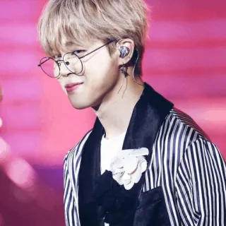 〰 Jimin Jimin, BTS, K-Pop, singer, glasses, heart-shaped glasses, fashion telegram sticker