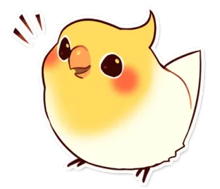 😀 chim, động vật, cockatiel, vàng, dễ thương, nhãn dán telegram sticker