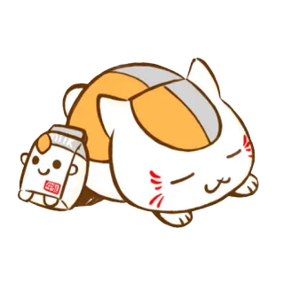 🍼 猫, ミルク, かわいい, 動物, 可愛い, 睡眠 telegram sticker