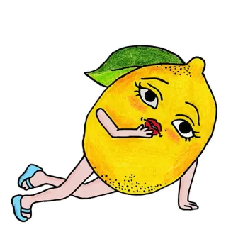 😯 Zitrone, Frucht, Cartoon, Lustig, Süß, Sticker telegram sticker
