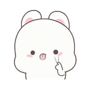 😛 süß, Bär, Cartoon, Friedenszeichen, Zunge raus telegram sticker