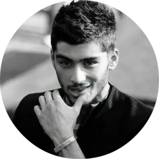 😏 Zayn Malik singer, celebrity, portrait, black and white, musician telegram sticker