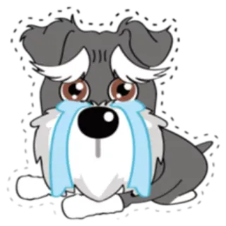 😭 perro, llorando, triste, dibujo animado, animal telegram sticker