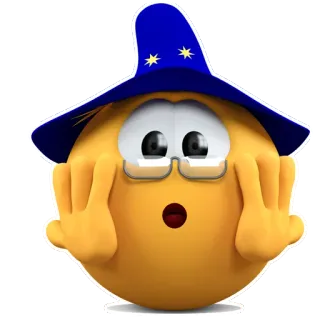 😱 อีโมจิ, พ่อมด, เวทมนตร์, เซอร์ไพรส์, ตกใจ telegram sticker
